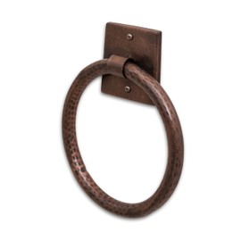 Monarch Abode Metal Round Bathroom Hand Towel Holder for Bathroom Wall, Metal Hand Towel Ring Hanger Wall Mount, 7-inch Round Towel Ring Holder for Bathrooms, Towel Rack Hanger, Antique Copper Finish