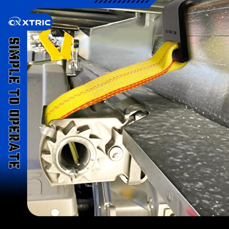OXXTRIC Roll Off Container Winch Strap with Flat Hook,4 Inch