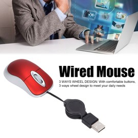 Wired Mouse, USB Computer Mouse, 1600DPI 3 Ways Wheel Design Optical Resolution Ergonomic Mice, Home and Office Mouse for Laptop PC Desktop, Portable Silent Mice