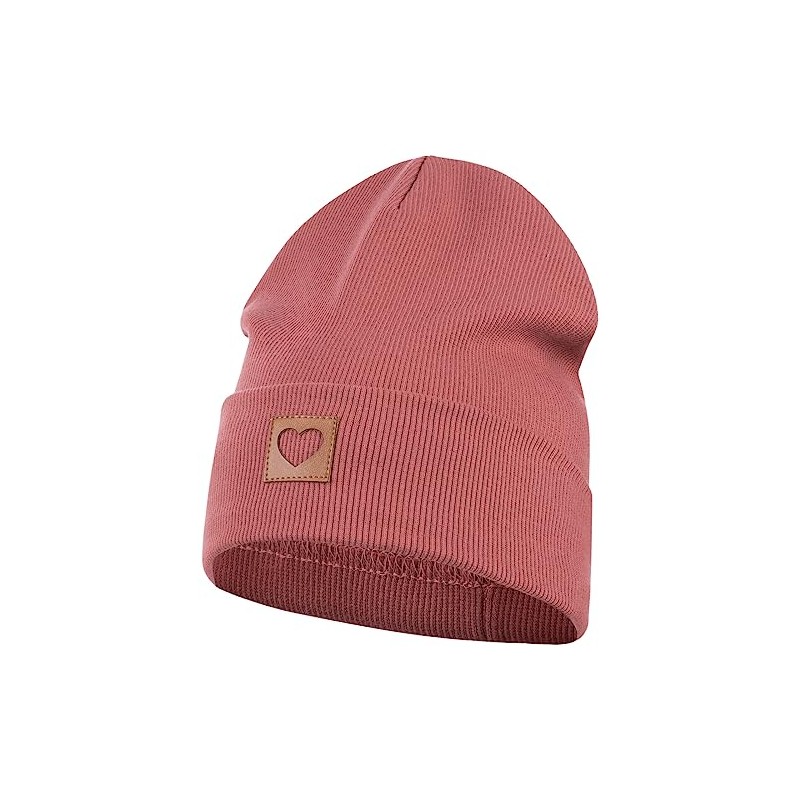 Smarilla Beanie Hat Girls Women Children Transition Hat Ribbed, brick