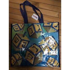 TJ Maxx New XL Hanukkah Shopping Bag /Judaica Reusable Tote Dreidel Marshalls HomeGoods