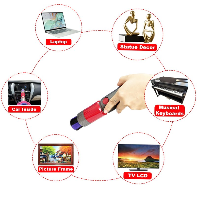 For Dyson Traceless Dust Brush Attachment & Premium Round Horsehair