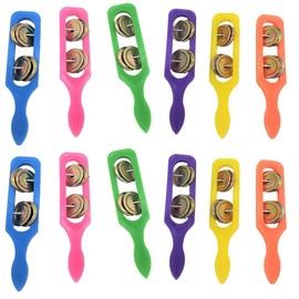 Zugar Land 12 Cymbals with Plastic Handles (5") Kids Party Supplies, Preschool Musical Instruments, Noisemakers (24 Pack)