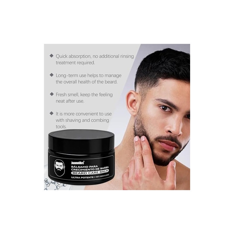 Beard Stimulating Balm for Men, Moisturizes & Strengthens Beard, Tames