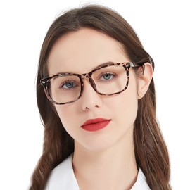 MARE AZZURO Blue Blocking Reading Glasses Women Light Weight Computer Readers 0 1.0 1.25 1.5 1.75 2.0 2.25 2.5 2.75 3.0 3.5 4.0 5.0 6.0 (Leopard, 2.50)