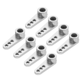 QUARKZMAN Pack of 8 Aluminium Servo Horn 25T Servo Horn Steering Short Arm 28 mm Length Silver Suitable for DIY RC Car/Boat/Planes Boat Model Accessories