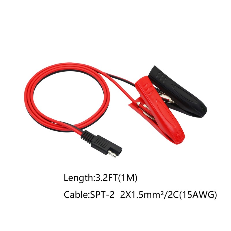 3.2FT 15AWG SAE to Battery Alligator Clip,12V SAE Quick Release