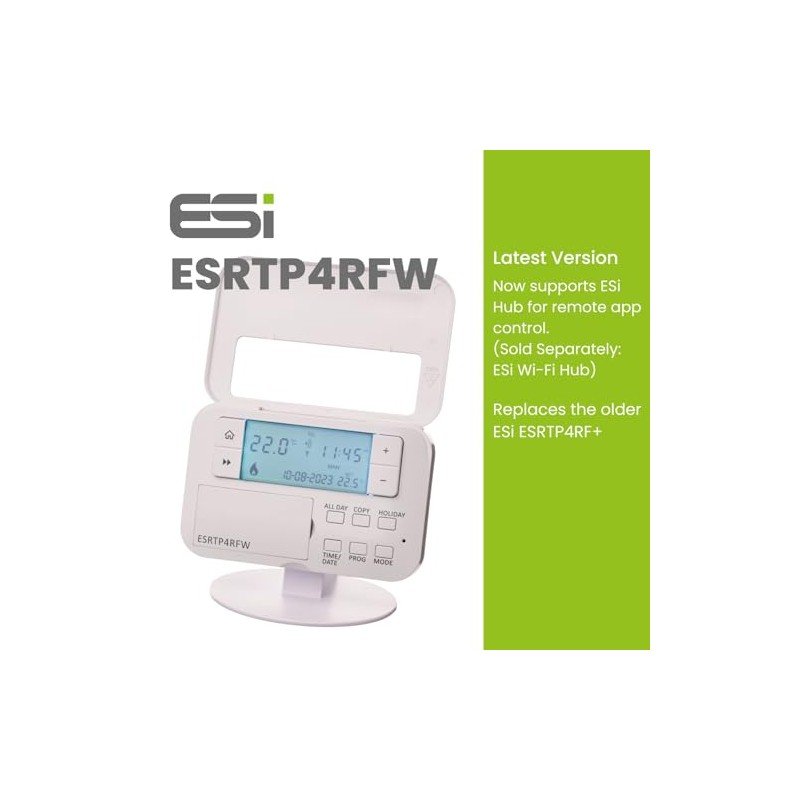 ESi ESRTP4RFW - Wireless Programmable Room Thermostat & Receiver (White)