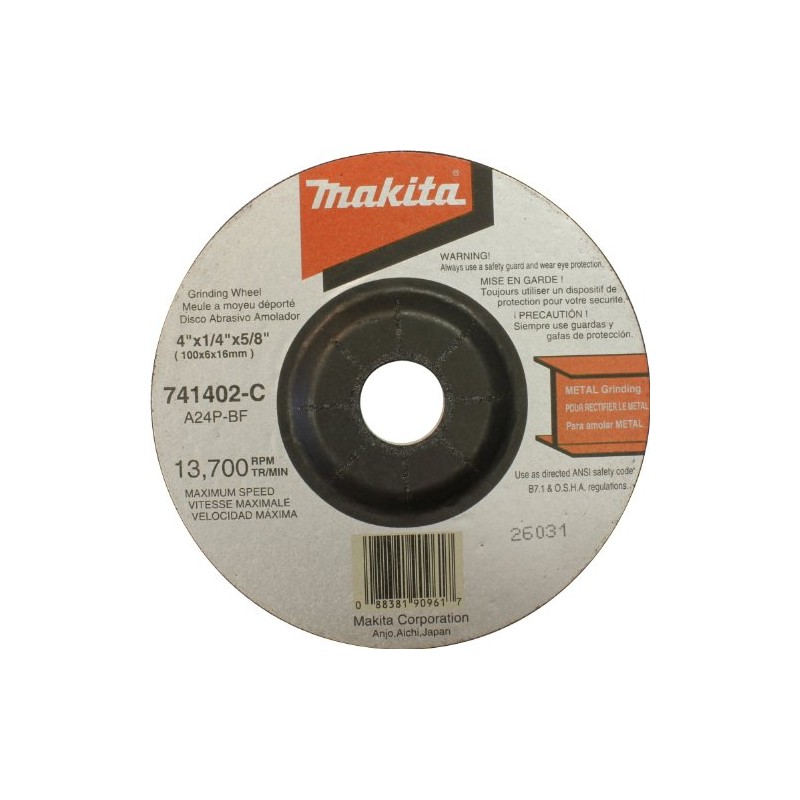 Makita 741402-C-25 4-Inch Grinding Wheel, 25-Pack
