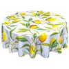 VVA Round Lemon Tablecloth Waterproof Washable Wipeable Resistant Polyester Lemon