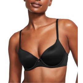 Victoria's Secret Everyday Comfort T Shirt Demi Bra, Lace, Bras for Women, Body by Victoria Collection, Black (36A)