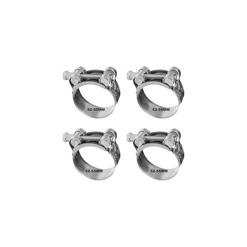 T Bolt Hose Clamps，4 Pieces 52-55MM Durable Exhaust Clamp Set,