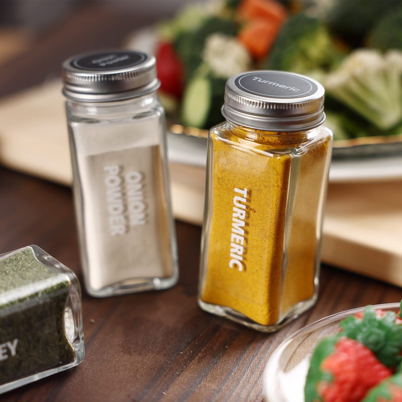 Antimbee 28 Pcs Clear Glass Spice Jars,3.5 oz Glass spice