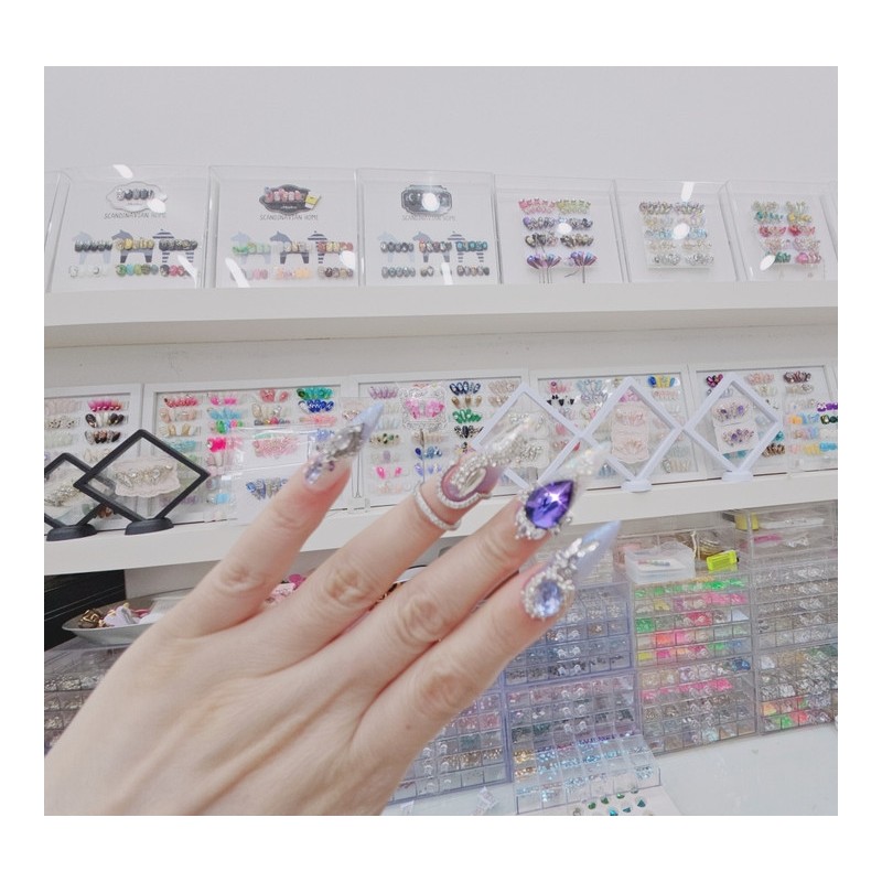  Premium Art Violet Handmade Nail Tips ✨ - Long