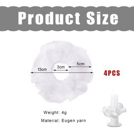 4 Stück Taufkerze Tropfschutz, Tropfschutz Kommunionkerze, Tropfenfänger aus Tüll, Weiße Tüll Kommunion Kerzen Tropfenfänger, Tropfenfänger Deko für Kommunionkerze Hochzeitkerze Taufkerzen (3-5cm)