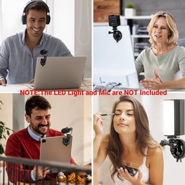JJC Suction Cup Mount with 1/4"-20 Screw, Strong Stable Suction Cup Base for LED Light, Microphone, Gopro, DJI Action Camera Insta360 Car Mount