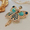 Enchanting Gold - toned Ballerina Fairy Brooch with Turquoise &