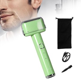 perfeclan Mini- für Herren, Gesichts- und Bartschneider, Geschenke zum Vatertag, wasserdicht, tragbarer USB-, Gesichtshaarrasierer für das Büro, GrÜn