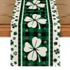 Artoid Mode Green Clover Buffalo Plaid Shamrocks St.Patrick's Day Table