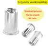 Qrity 50 PCS Rivet Nut, Stainless Steel Flat Head Threaded