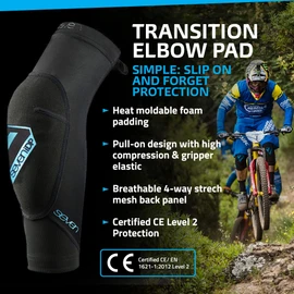 Seven iDP 7 iDP Transiton Elbow Pads for Biking and Action Sports - Black (Medium)