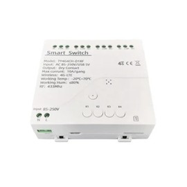 Aswalling Tuya Smart Switch 4G LTE Relay with 433Mhz Smart GSM Switch APP Wireless Control 4G 4CH Remove Controller AC 85-250V