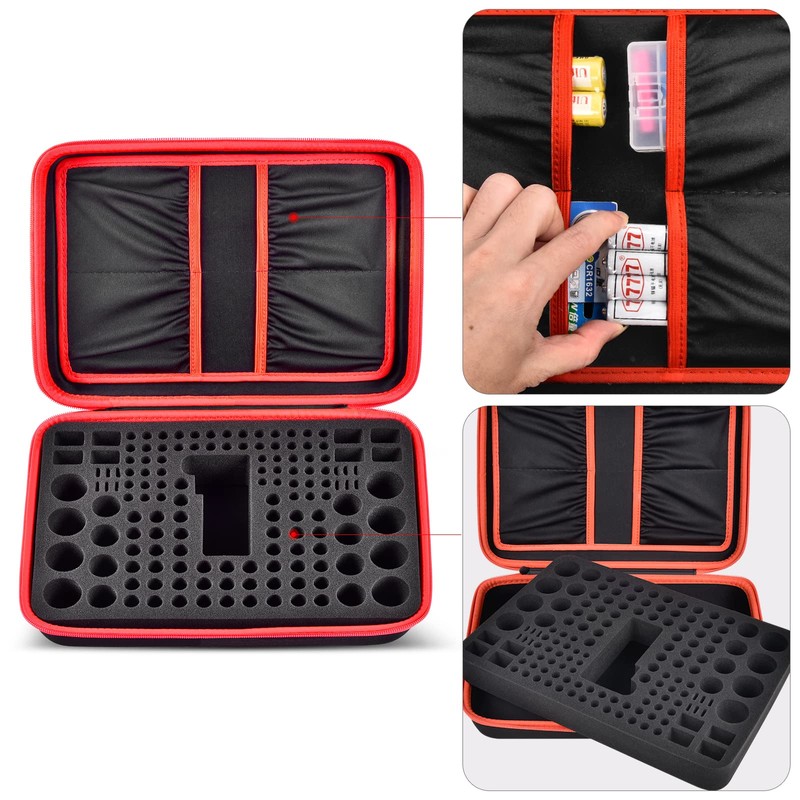 Comecase Battery Organizer Storage Box, Carrying Case Bag Holder -