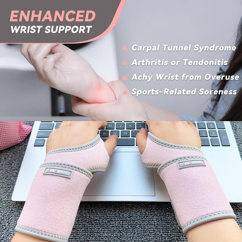 Carpal Tunnel Wrist Brace for Right Left Hand 2 Pack,