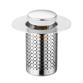 304 Stainless Steel Drain Plug, Upgraded Metal Drain Plug, Universal, Sink Plug with Filter Strainer/Seals, Drain Plug for Bathroom, Sink and Kitchen (34-40 mm)