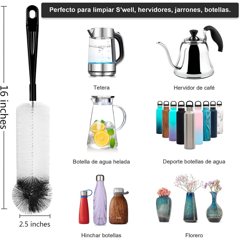 RENDIN 8 Piezas Cepillo para Lavar Popotes,para La Limpieza de