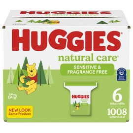 Huggies Natural Care Sensitive Baby Wipes, Unscented, 6 Refill Packs, 1008 Wipes