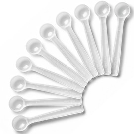 Extend Lab 250mg Plastic Measuring Spoons (0.5ml) – Pack of 10 Mini Scoops for Baby Formula, Coffee, Protein Poweder, Baking – Approx. 1/2 Teaspoon Scoop (tsp)