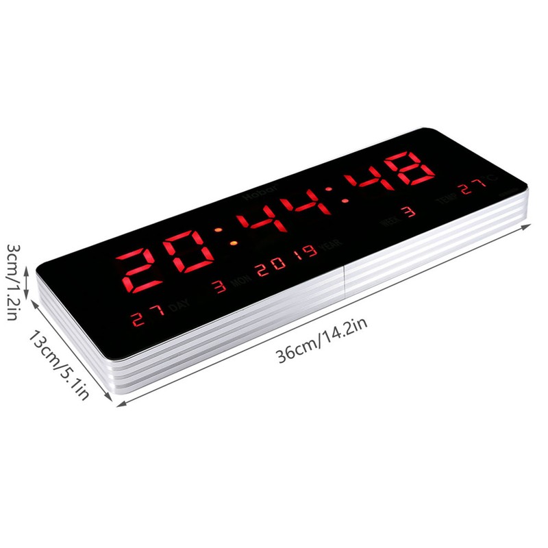 Digital LED Calendar Clock Temperature Wall Clocks (Calendar Temperature Week)