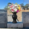 Cemetery Vase, Granite Grave Vase Polished, Black Memorial Stone Vases