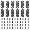 12 Pack Black Cabinet Hinges with Screws, Brass Butler Tray