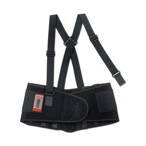 Ergodyne 11286 2X Black Proflex 2000SF 840D Spandex High Performance V-Shaped Design Back Support with Two-Stage Closure, Sticky Fingers Stays and Detachable Suspenders, 9.204 fl. oz.