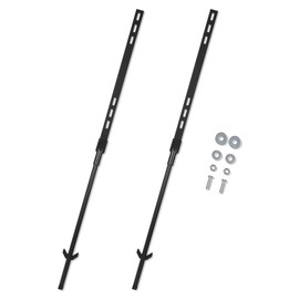 36 in Yard Sign Stake for Outdoor Ground Lawn, 2 Pcs Metal Garden Stakes with Barbed Anchors, East to Install, Rugged, Lightweight & Abjustable Sign Posts with Anti-Wind Anchors(Black)