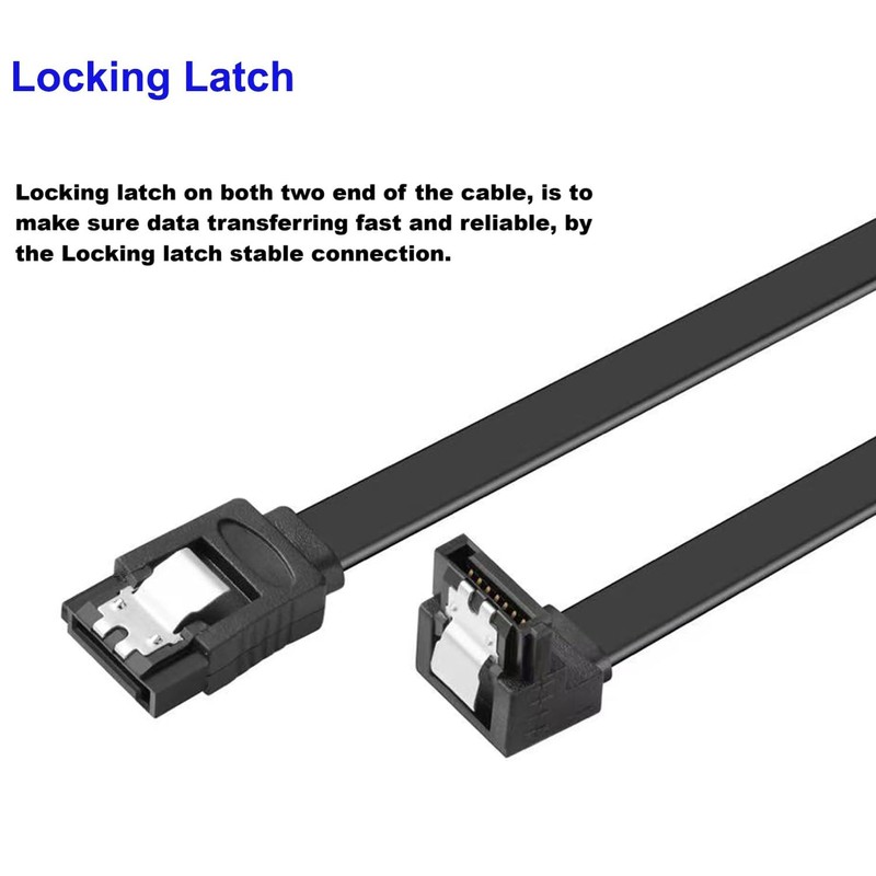 Menewstart SATA Cable V3.0 11.8 inches, 3 Pack, Black, Sata