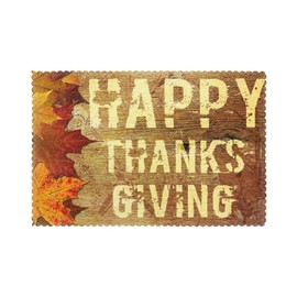 VunKo Happy Thanksgiving Background Placemats Set of 6 12 x 18 in Washable Heat-Resistant Table Place Mats Rectangle for Kitchen Dining Table Home Decoration
