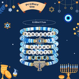 Smilelife Hanukkah Bracelets for Women Star of David Menorah Dreidel Charm Bracelets Jewish Bracelet Hanukkah Jewish Holiday Jewelry Gifts (Hanukkah A)