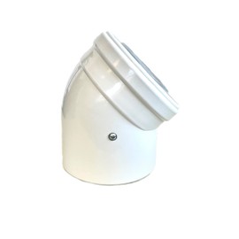 Uzman-Versand, Concentric Exhaust Pipe/45° Bend, Diameter 60/100 mm, Elbow, Angle, Exhaust Pipe, Exhaust System Double Pipe, Exhaust Pipe, (45° Bend)