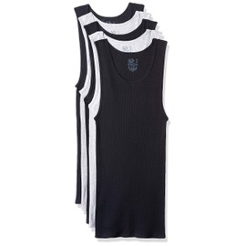 Fruit of the Loom Men's Dual Defense Black/Grey A-Shirts Undershirt (Pack of 5), assorted colours