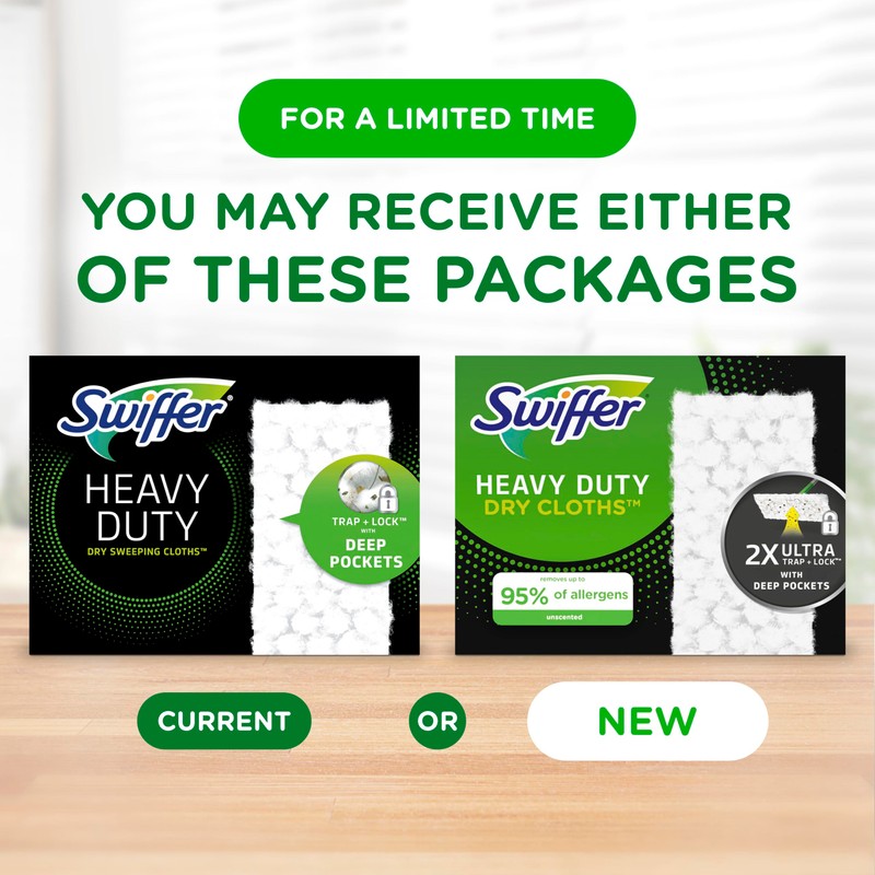 Swiffer Sweeper Heavy Duty Dry Multi-Surface Cloth Refills for Floor