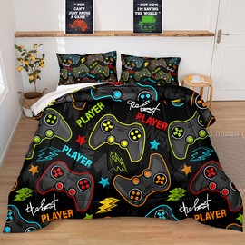 Z.Jian HOME Gaming Comforter for Boys Teen,Game Contoller Bedding Set for Boys Kids,Down Alternative Comforter for All Season,Gamer Home Decor for Boys Comforter Set (Comforter-Game25, Twin)