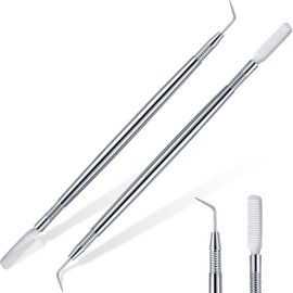 Chumia 2 Pieces 2 in 1 Lash Lift Tool Eyelash Separator Tool with Comb Stainless Steel Metal Lash Perm Lift Rods for Eyelash Eyebrow Comb Perming Tinting Curling Extension Supplies(Silver)