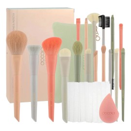 Juego De Brochas De Maquillaje Docolor Con Bolsa, 17 Piezas