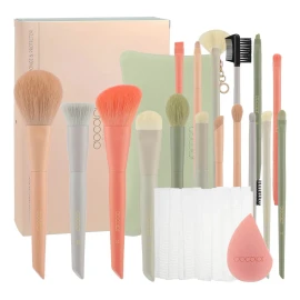Juego De Brochas De Maquillaje Docolor Con Bolsa, 17 Piezas