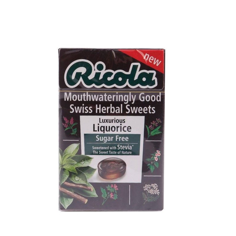 Ricola Box - Liquorice With Stevia 45g (PACK OF 19)