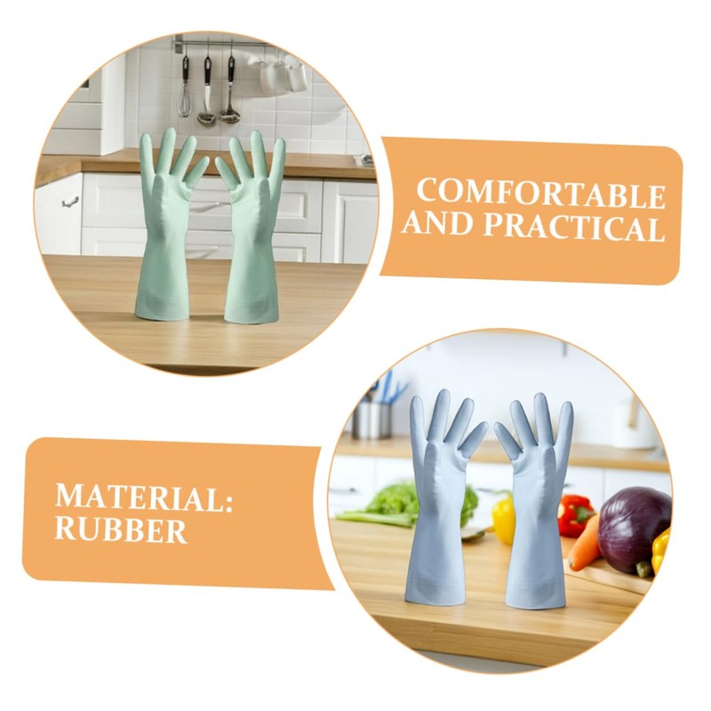 Ipetboom 3 Pairs Kitchen Dishwashing Gloves Ergonomic Non Slip Rubber
