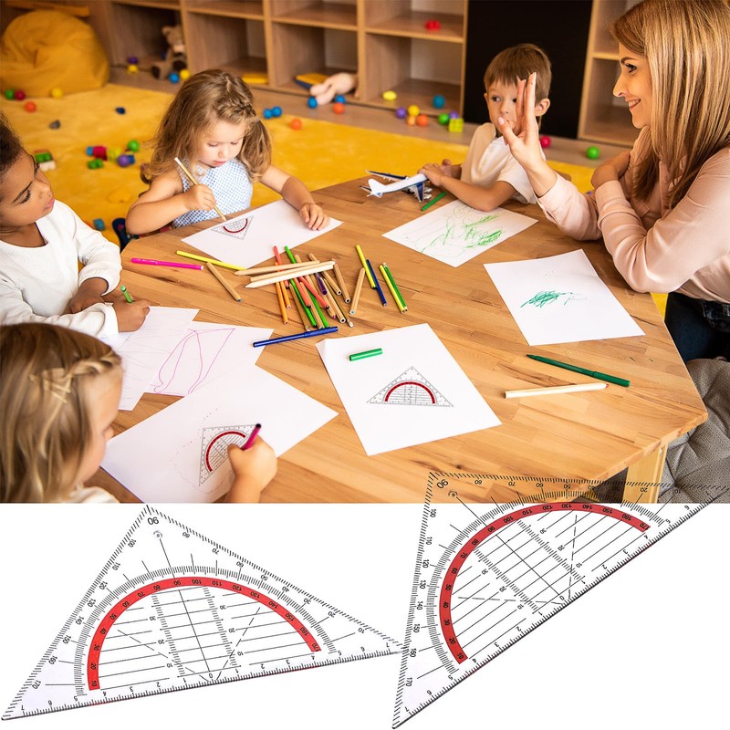 Geometry Triangle, Set of 4 Set Square Primary School, 180